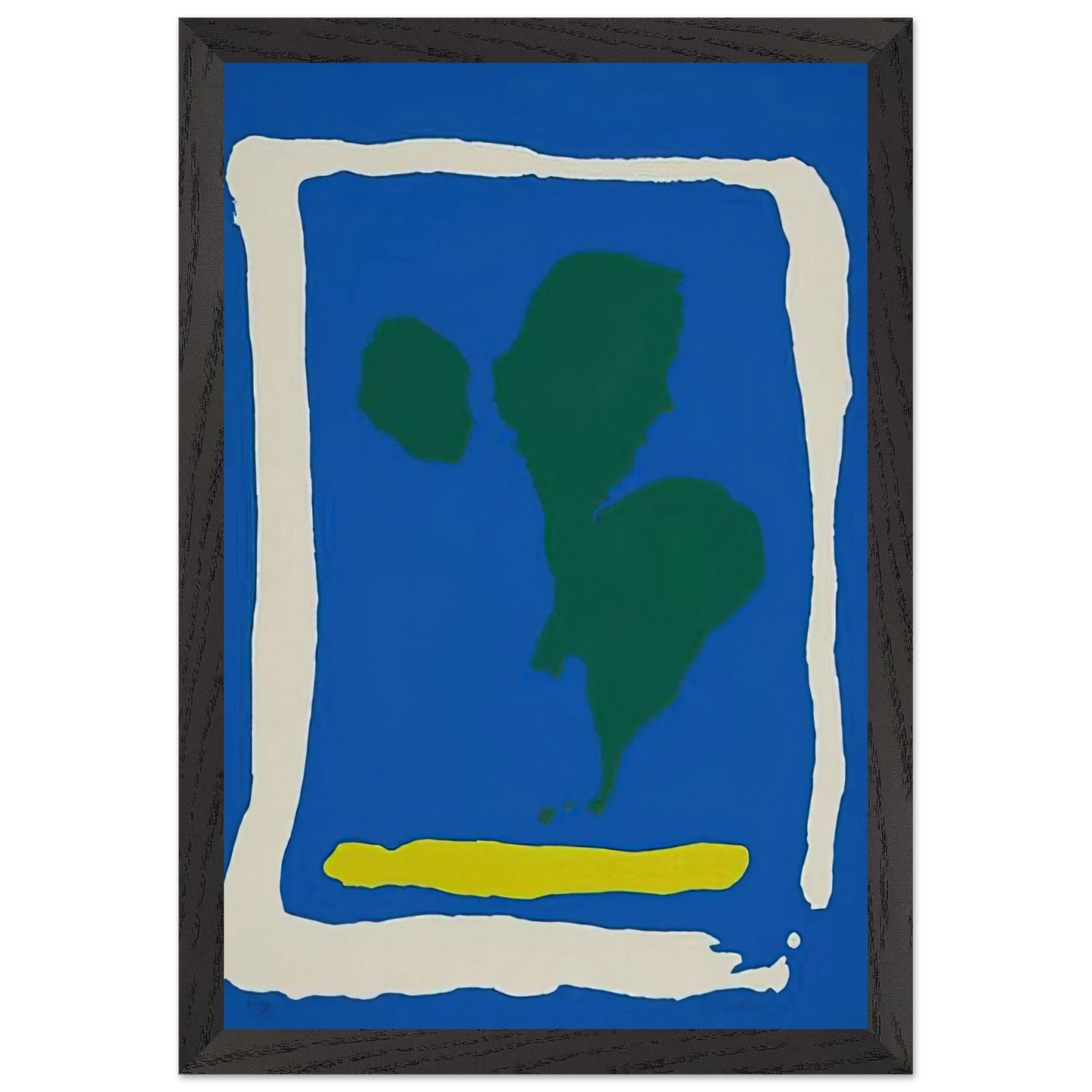 Helen Frankenthaler - Air Frame - 1965 Wall art - 28x43  cm / XL (11x17 inches) - Premium Wooden Framed Poster With Fine Art Paper-canvas - Black frame