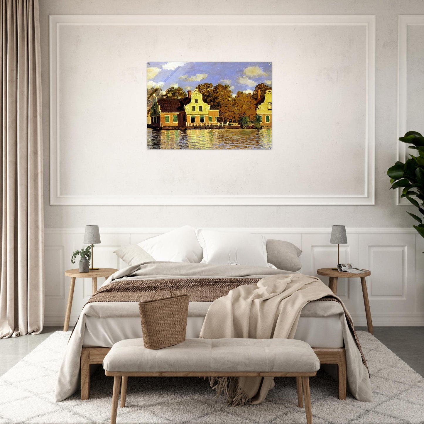 Houses on the Zaan River at Zaandam - claude monet Acrylic Print - 70x100 cm / 28x40″ inches