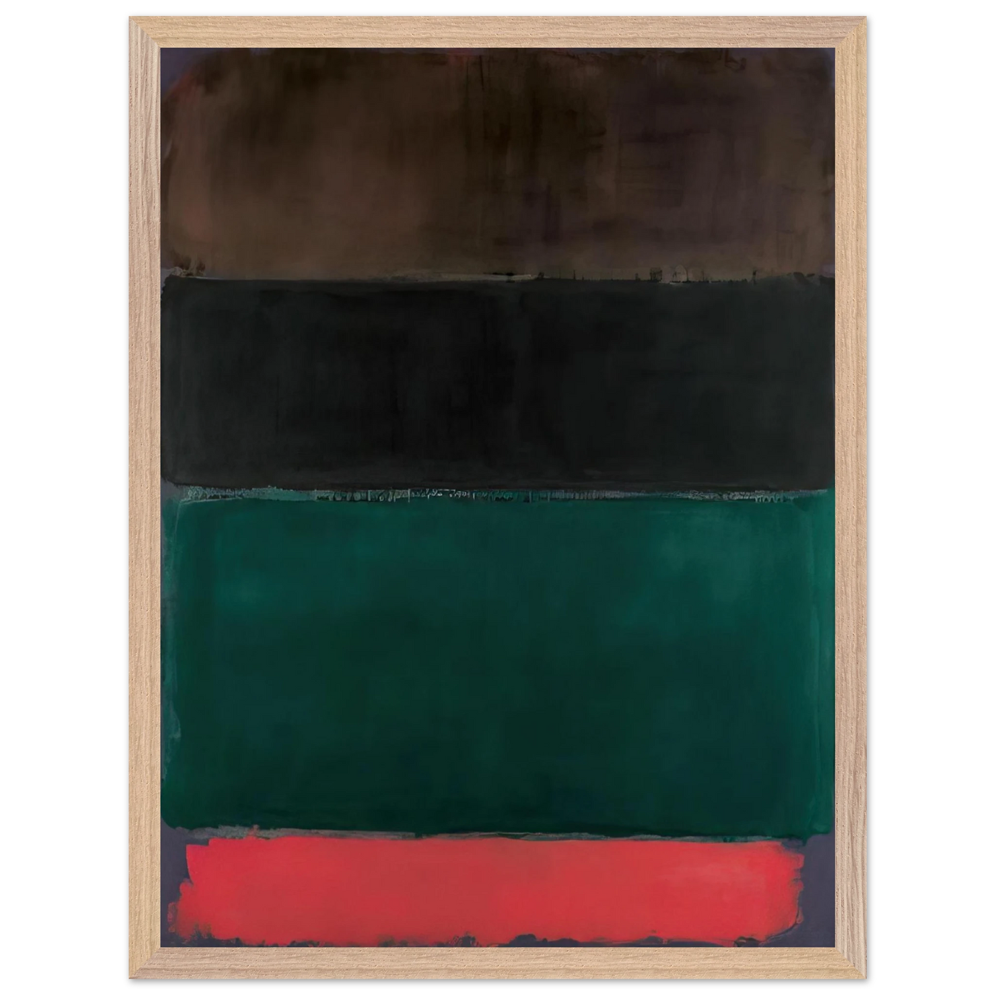 Mark Rothko - Untitled Red-Brown, Black, Green, Red - 1962 Wall Art - 30x40 cm / 12x16 inches - Premium Wooden Framed Poster With Fine Art Paper-canvas - Wood frame