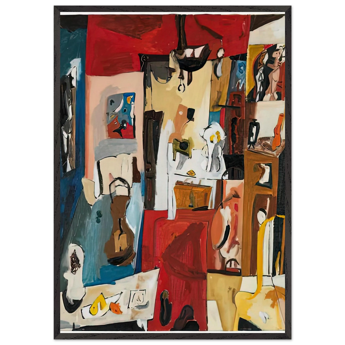 21st Street Studio 1950- - Helen Frankenthaler 70x100 cm / 28x40 inches Framed Art Print – Black Wooden Frame