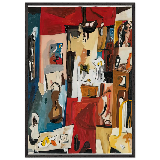 21st Street Studio 1950- - Helen Frankenthaler 70x100 cm / 28x40 inches Framed Art Print – Black Wooden Frame