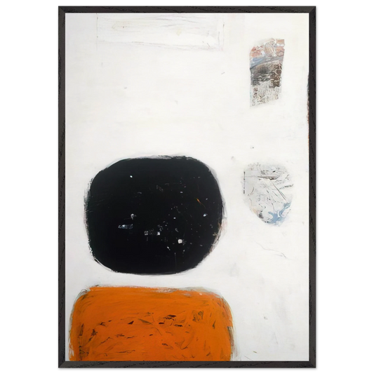 Orange Black and White - 1960 - William Scott 70x100 cm / 28x40 inches Framed Art Print – Black Wooden Frame