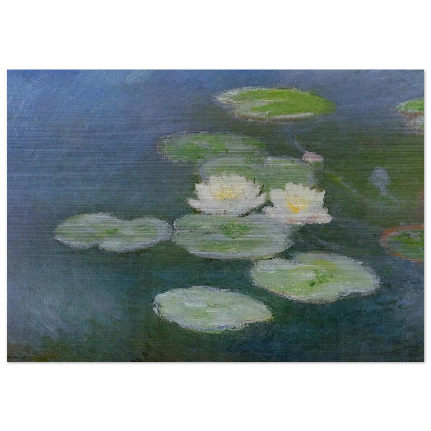 Water Lilies, Evening Effect - claude monet Brushed Aluminum Print - 70x100 cm / 28x40 inches | claude monet Aluminum Print | claude monet Prints
