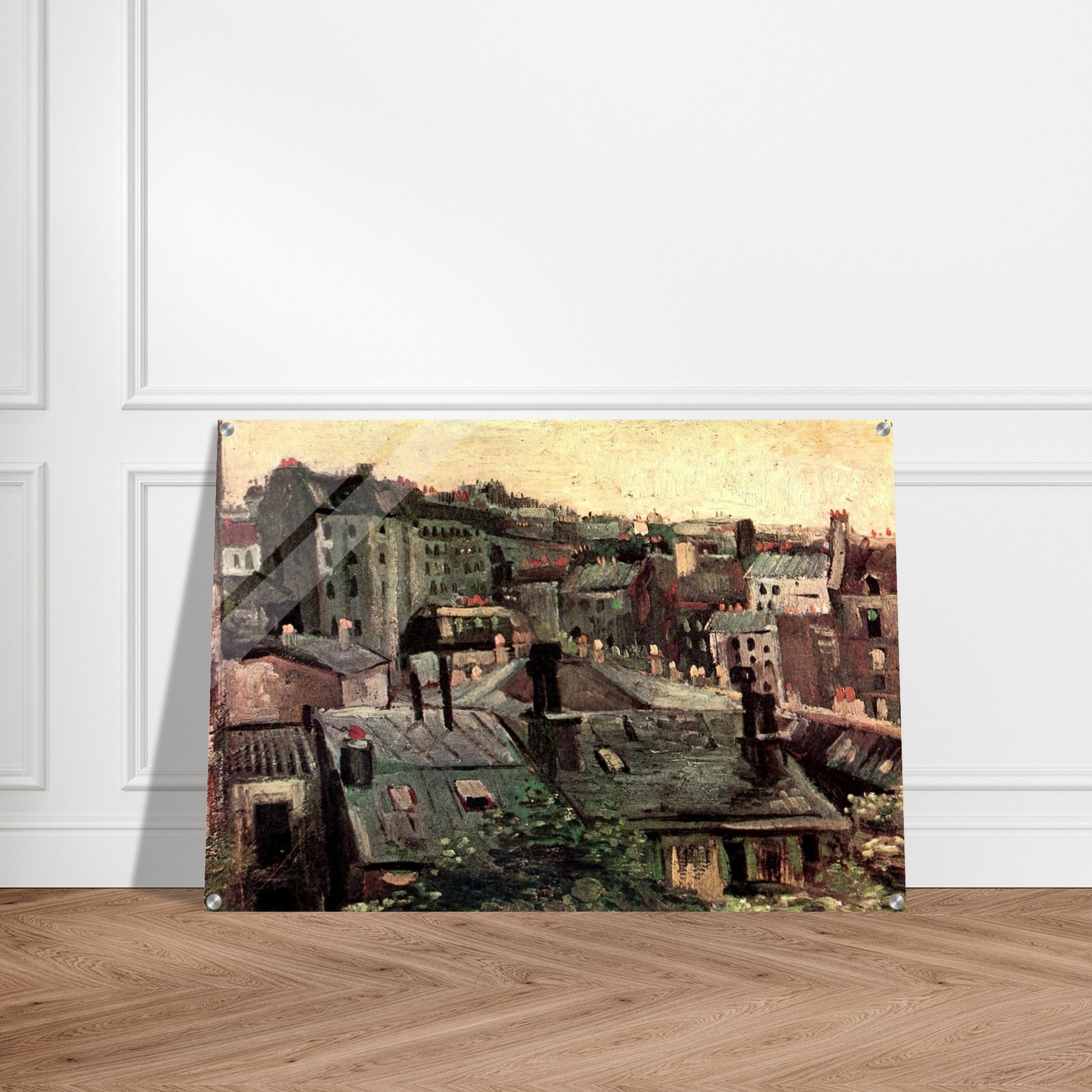 View of Roofs and Backs of Houses - Vincent van Gogh Acrylic Print - 70x100 cm / 28x40″ inches | Vincent van Gogh Wall Art | Vincent van Gogh Prints