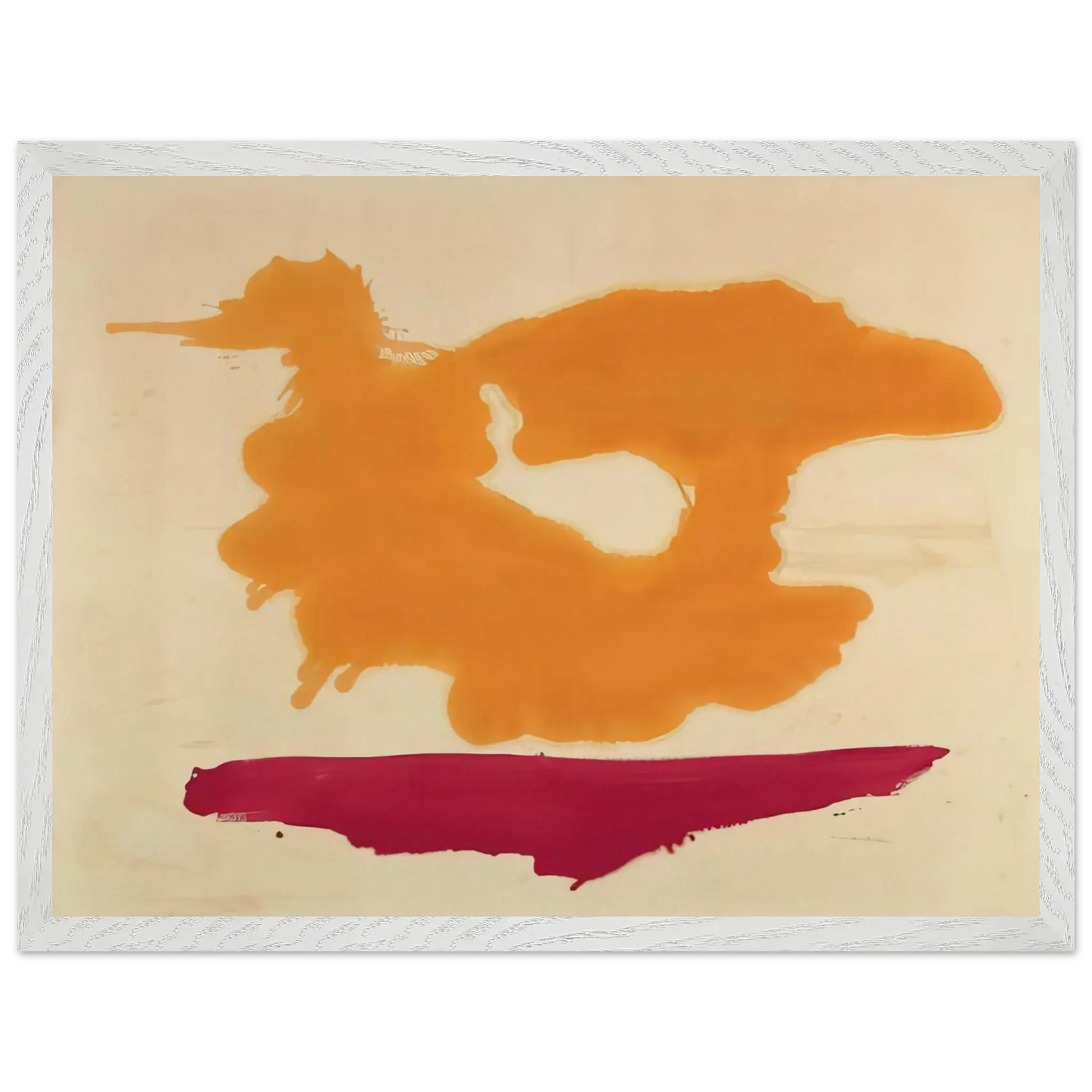Helen Frankenthaler - Only Orange - 1963 Wall art - 15x20 cm / 6x8 Inches - Premium Wooden Framed Poster With Fine Art Paper - White frame