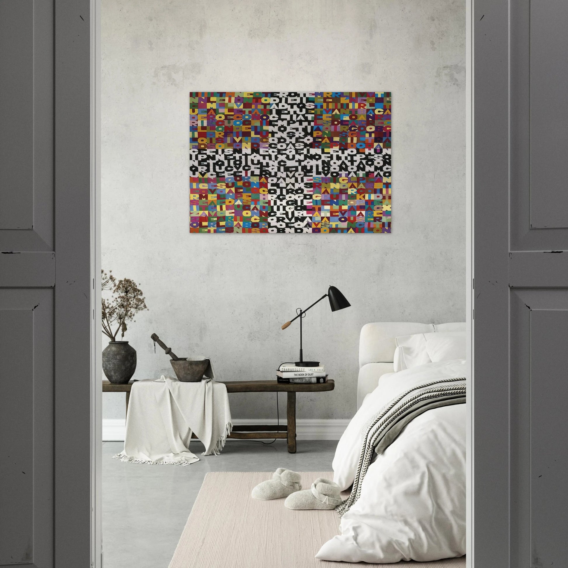 OGGI VENTICINQUESIMO GIORNO DEL SETTIMO MESE 1988 - Alighiero Boetti Brushed Aluminum Print - 70x100 cm / 28x40 inches | Alighiero Boetti Aluminum Print | Alighiero Boetti Prints
