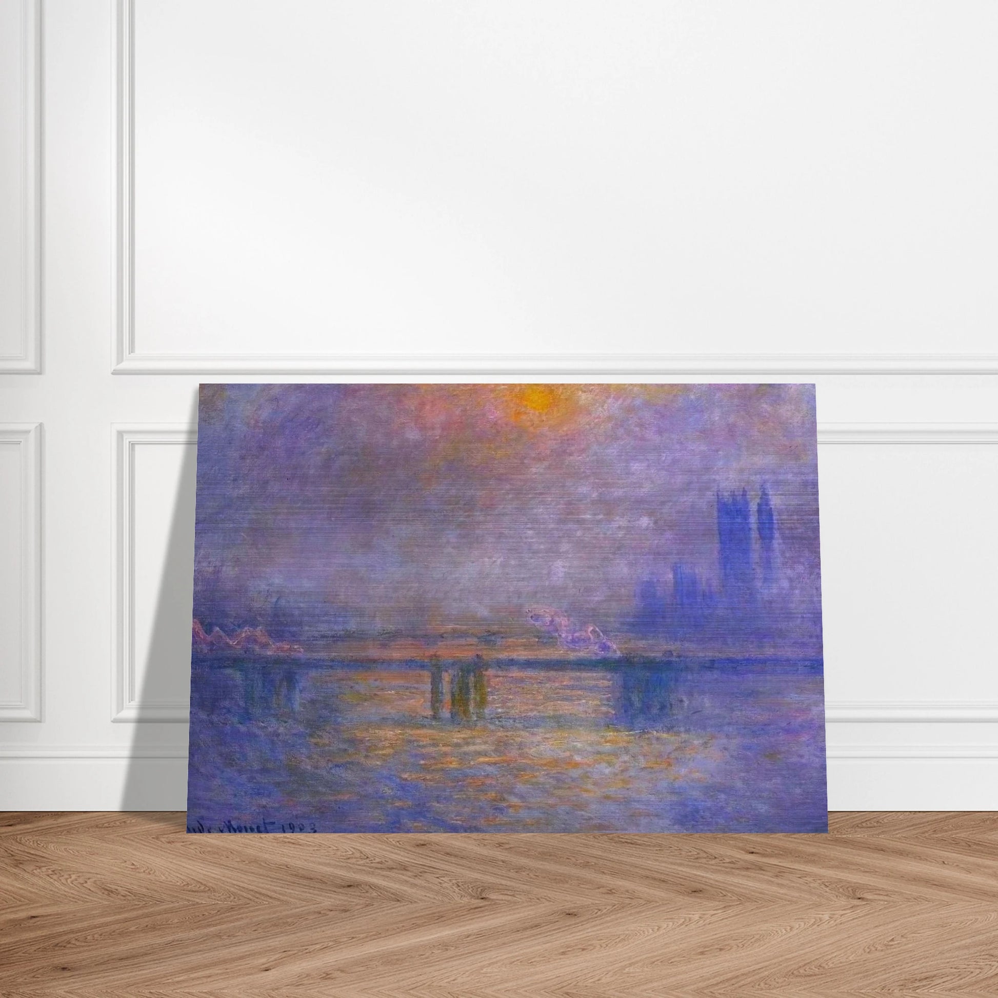 Charing Cross Bridge, The Thames 02 - claude monet Brushed Aluminum Print - 70x100 cm / 28x40 inches | claude monet Aluminum Print | claude monet Prints