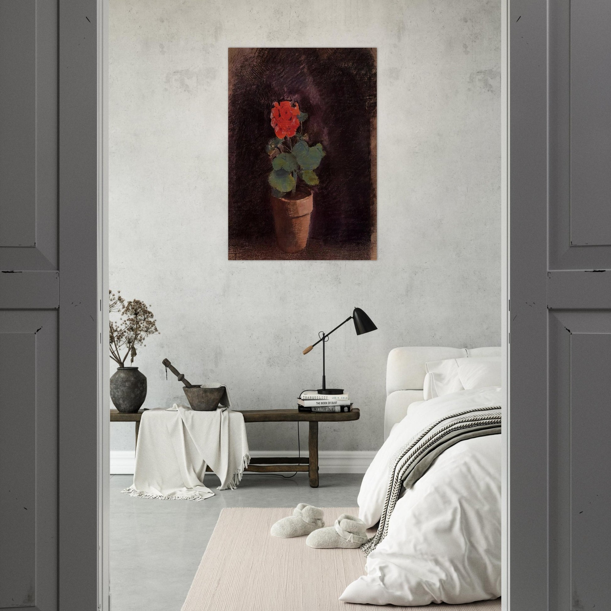 GERANIUM - Odilon Redon Brushed Aluminum Print - 70x100 cm / 28x40 inches | Odilon Redon Aluminum Print | Odilon Redon Prints