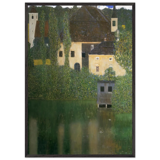 WATER CASTLE - Gustav Klimt 70x100 cm / 28x40 inches Framed Art Print – Black Wooden Frame