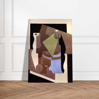 STILL LIFE WITH LAMP 1919 - Juan Gris Brushed Aluminum Print - 70x100 cm / 28x40 inches | Juan Gris Aluminum Print | Juan Gris Prints