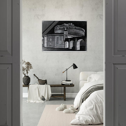 NOCTURNAL ROME CASTEL SANT ANGELO - MC Escher Acrylic Print - 70x100 cm / 28x40″ inches | Maurits Cornelis Escher Prints