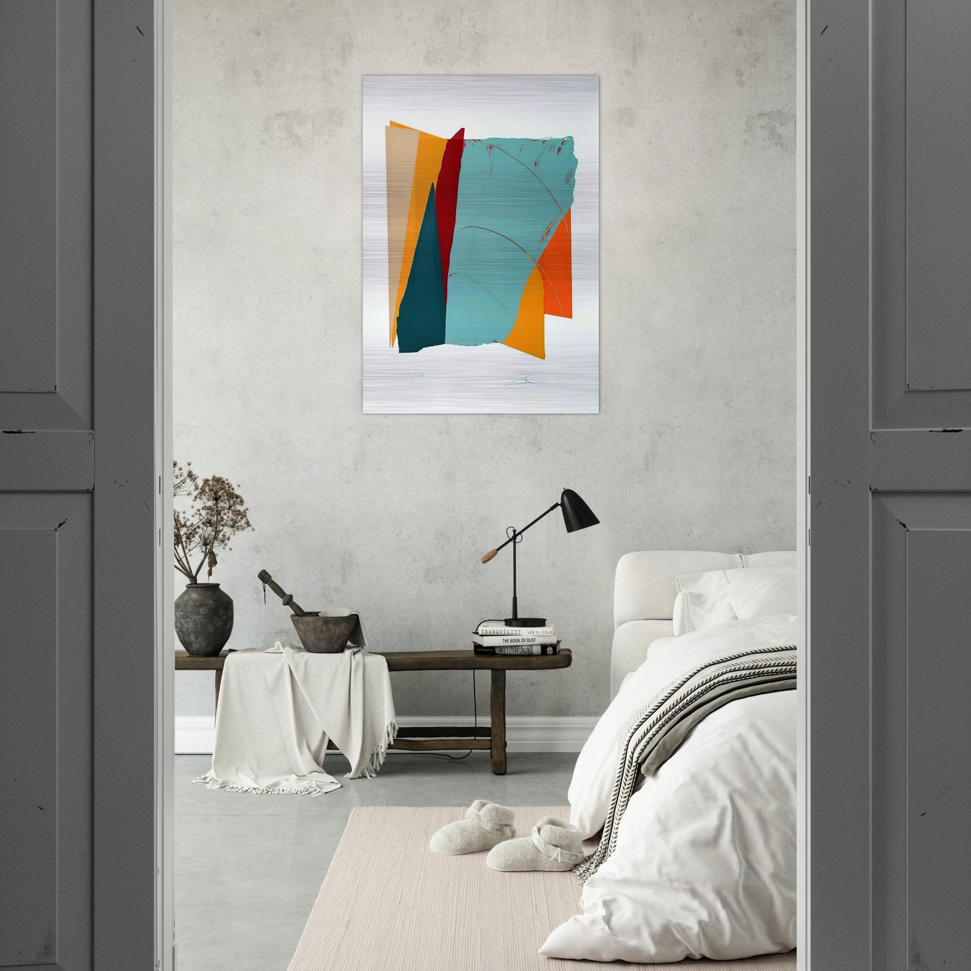 Red Line II - 1979 - Larry Zox Brushed Aluminum Print - 70x100 cm / 28x40 inches | Larry Zox Aluminum Print | Larry Zox Prints