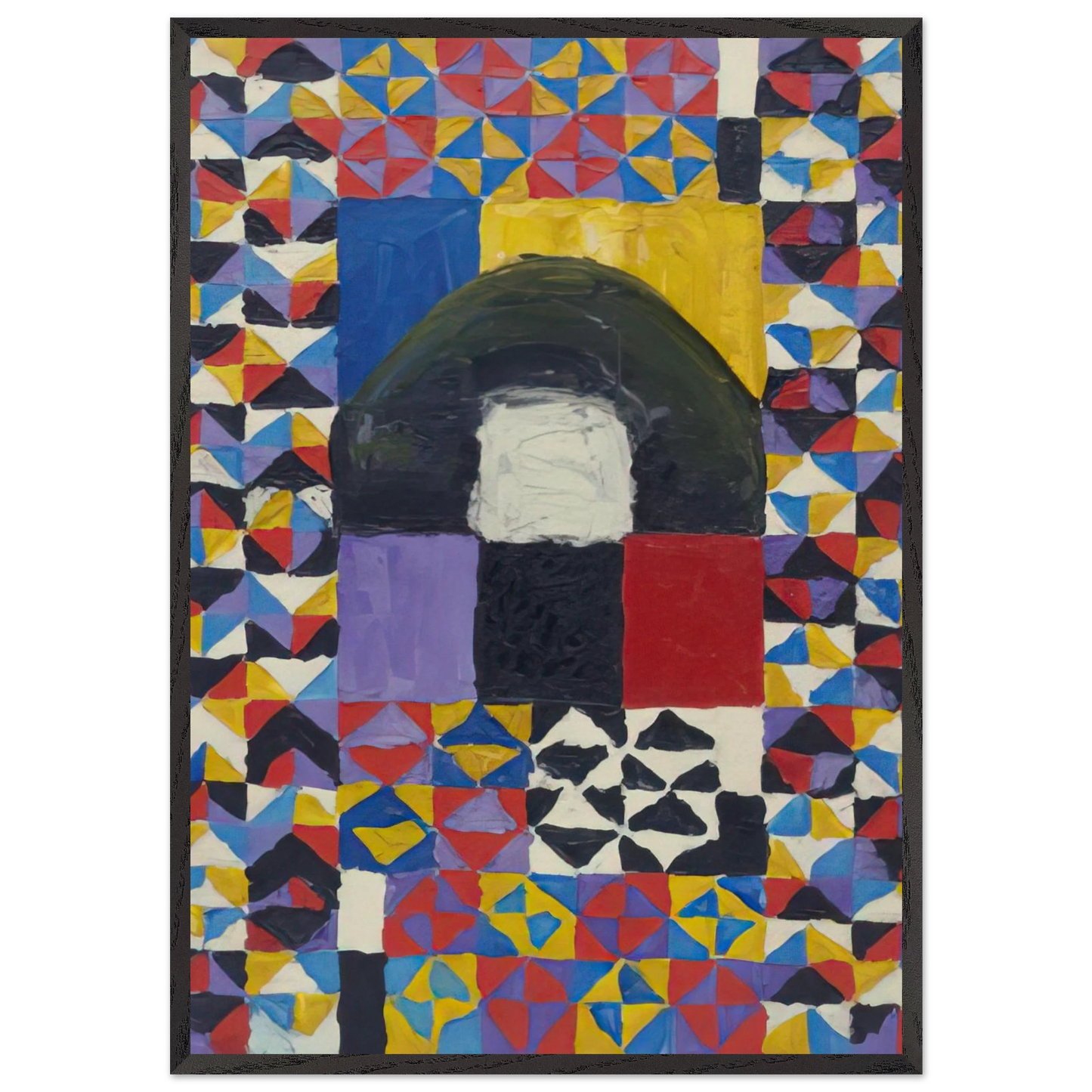 Tattoed - 1958 - Alfred Jensen 70x100 cm / 28x40 inches Framed Art Print – Black Wooden Frame
