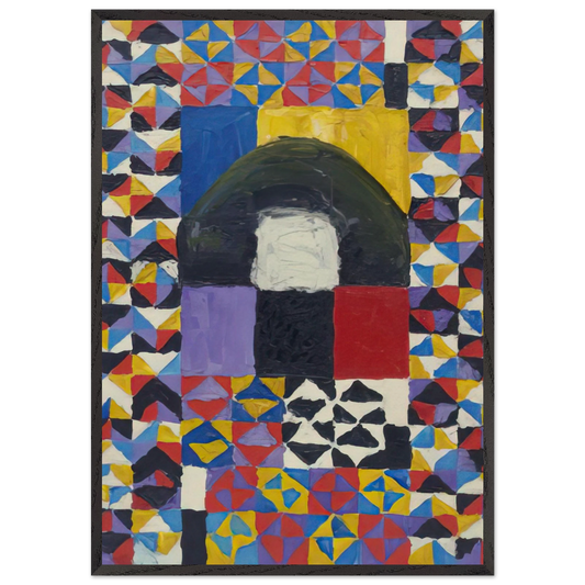 Tattoed - 1958 - Alfred Jensen 70x100 cm / 28x40 inches Framed Art Print – Black Wooden Frame