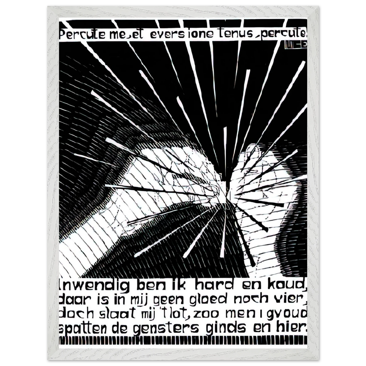 MC Escher - EMBLEMATA FLINT Wall Art - 60x80 cm / 24x32 inches - Premium Wooden Framed Poster With Fine Art Paper - Black frame