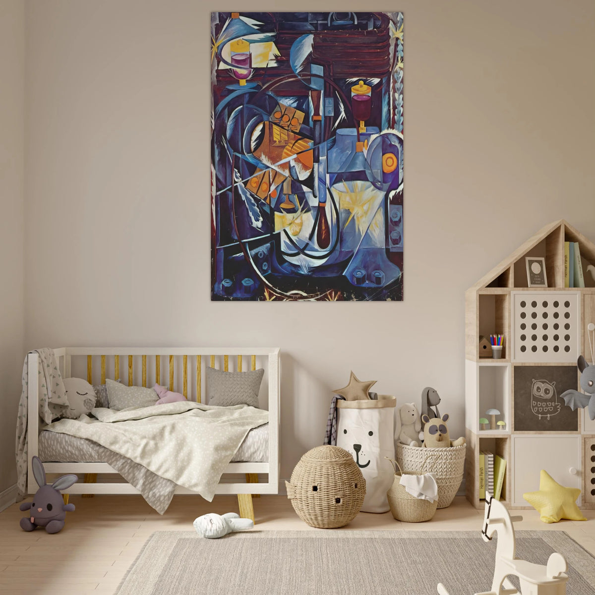 Dynamo machine - 1913 - Natalia Goncharova Art Prints - 100x150 cm / 40x60″ inches | Natalia Goncharova Poster | Natalia Goncharova Prints