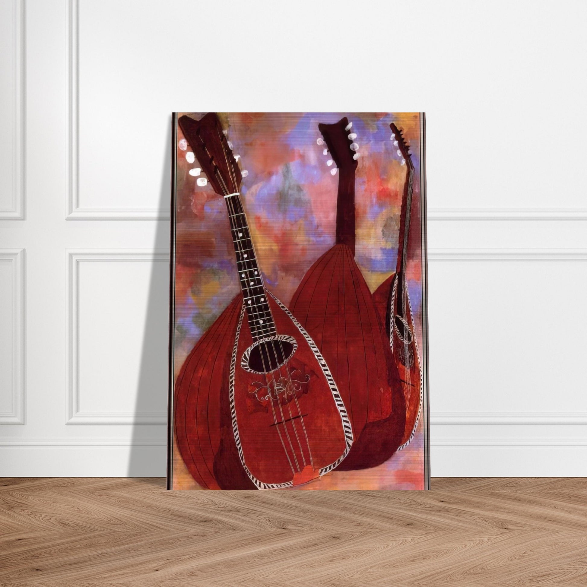 THREE LUTES - Ben Shahn Brushed Aluminum Print - 70x100 cm / 28x40 inches | Ben Shahn Aluminum Print | Ben Shahn Prints