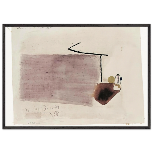 14X58 - 1958 - Julius Bissier 70x100 cm / 28x40 inches Framed Art Print – Black Wooden Frame