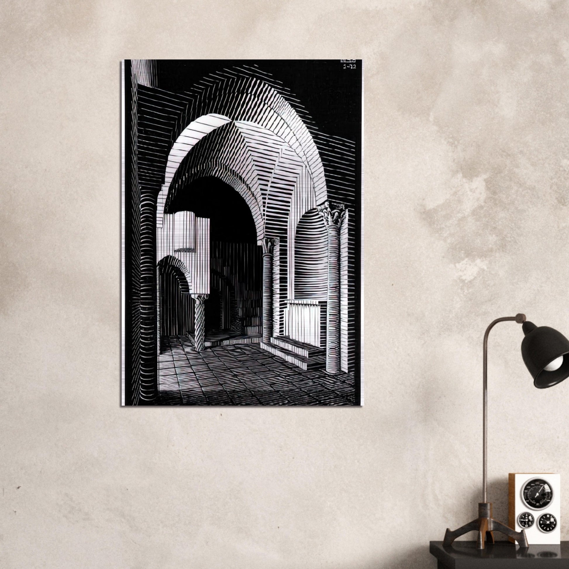 PORTA MARIA DELL OSPIDALE - MC Escher Brushed Aluminum Print - 70x100 cm / 28x40 inches | MC Escher Aluminum Print | MC Escher Prints