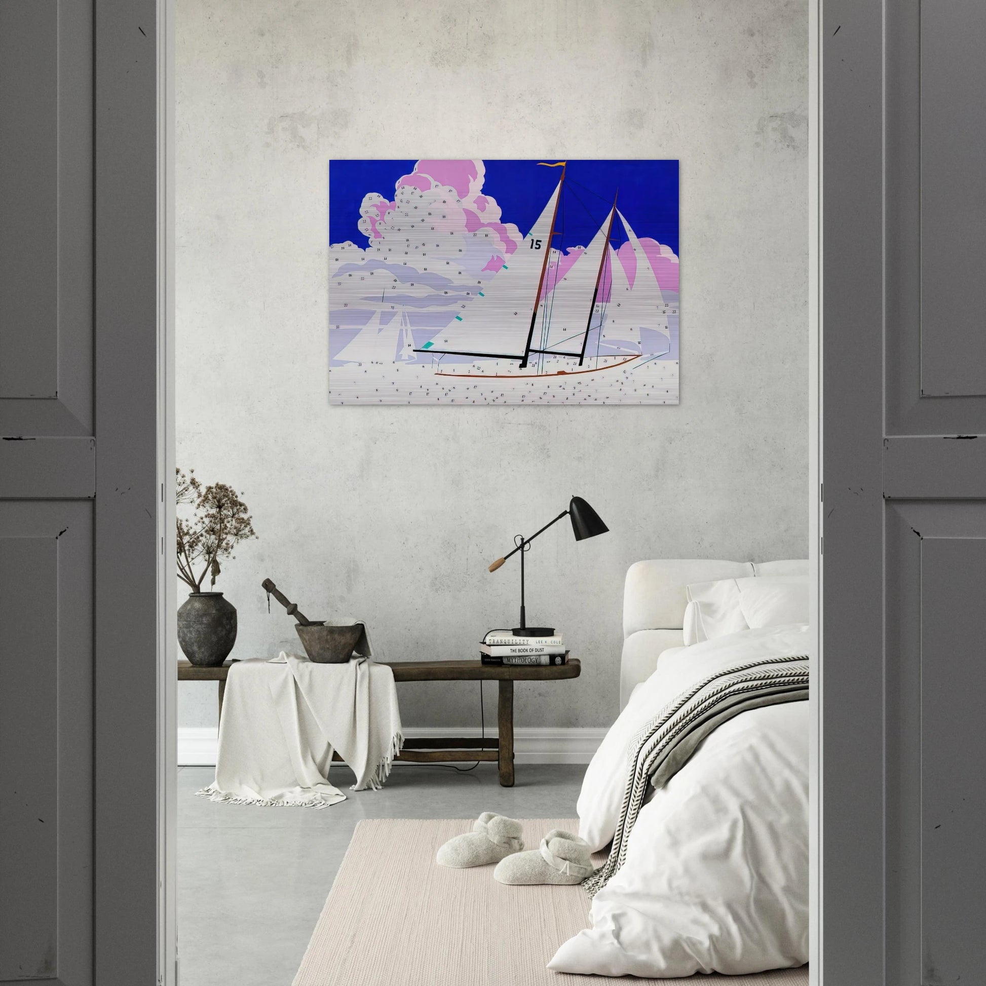 Do It Yourself  Sailboats  - Andy Warhol Brushed Aluminum Print - 70x100 cm / 28x40 inches | Andy Warhol Aluminum Print | Andy Warhol Prints