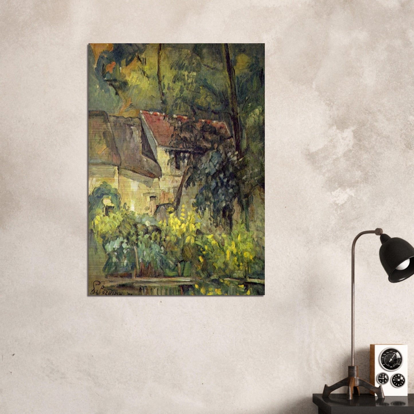 The House of Pere Lacroix in Auvers - Paul Cézanne Brushed Aluminum Print - 70x100 cm / 28x40 inches | Paul Cézanne Aluminum Print | Paul Cézanne Prints