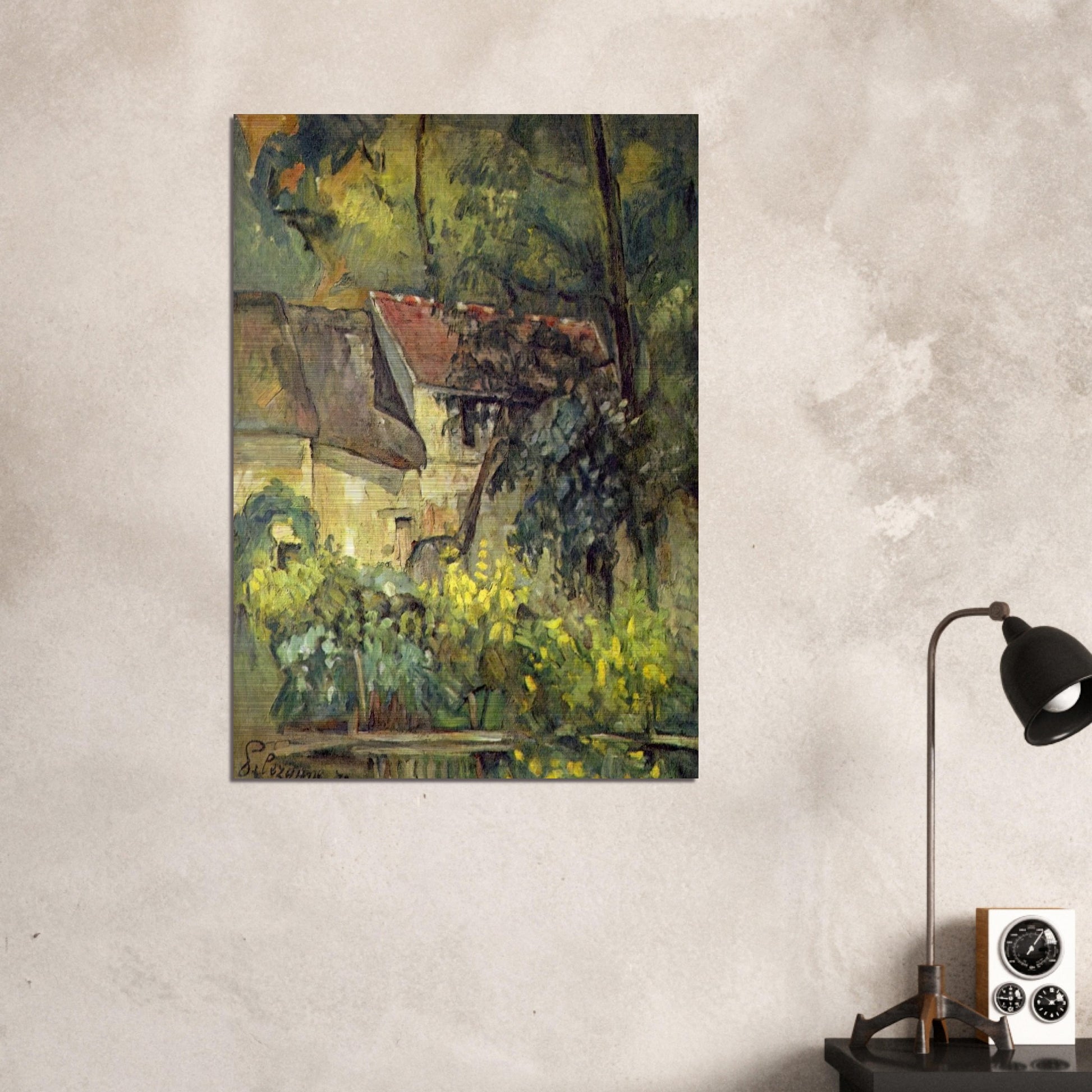 The House of Pere Lacroix in Auvers - Paul Cézanne Brushed Aluminum Print - 70x100 cm / 28x40 inches | Paul Cézanne Aluminum Print | Paul Cézanne Prints
