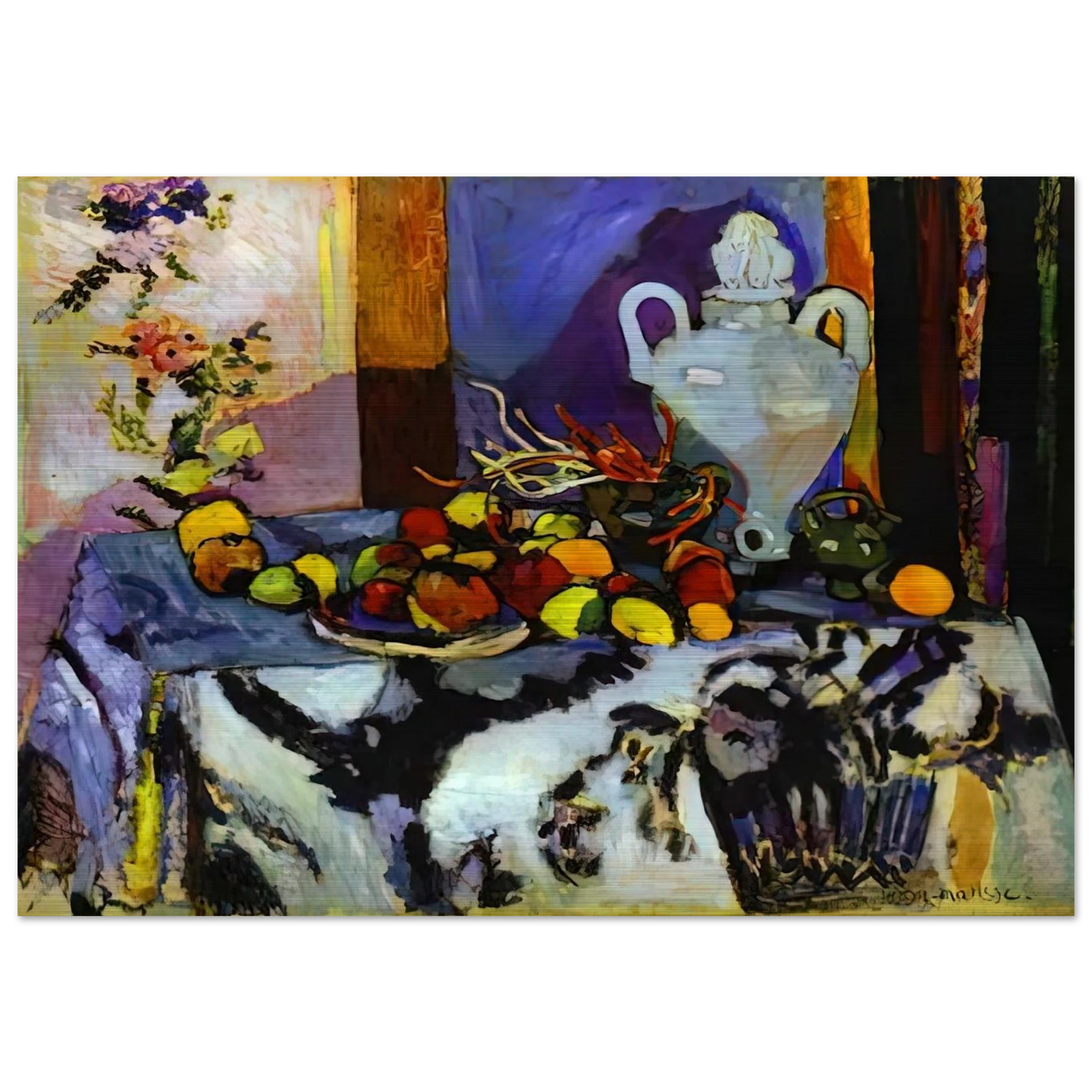 BLUE STILL LIFE - Henri Matisse Brushed Aluminum Print - 70x100 cm / 28x40 inches | Henri Matisse Aluminum Print | Henri Matisse Prints