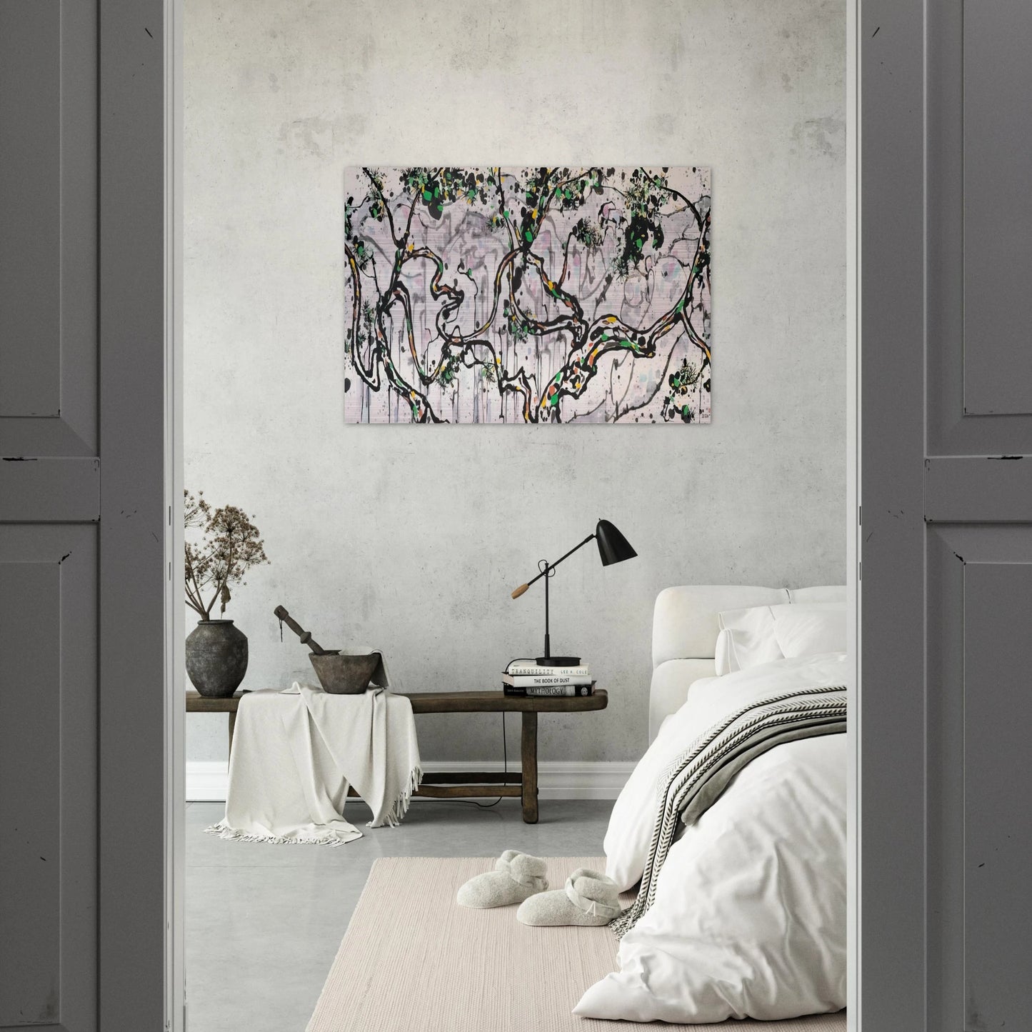 The Hua Mountains at Sunset - 1997 - Wu Guanzhong Brushed Aluminum Print - 70x100 cm / 28x40 inches | Wu Guanzhong Aluminum Print | Wu Guanzhong Prints
