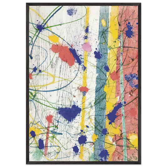 Untitled  EXP-SF-58-08-82  - Sam Francis 70x100 cm / 28x40 inches Framed Art Print – Black Wooden Frame