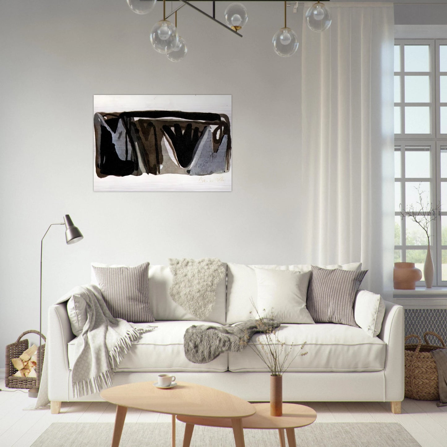 Grise nuit - 1975 - Bram van Velde Brushed Aluminum Print - 70x100 cm / 28x40 inches | Bram van Velde Aluminum Print | Bram van Velde Prints