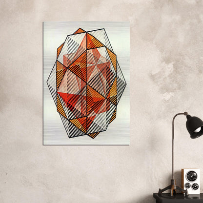 FOUR REGULAR SOLIDS - MC Escher Brushed Aluminum Print - 70x100 cm / 28x40 inches | MC Escher Aluminum Print | MC Escher Prints