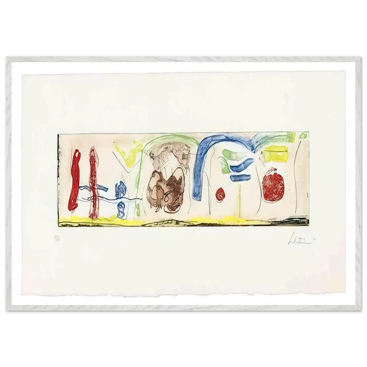 Helen Frankenthaler - Bridges - 1996 Wall art - A1 (59.4 x 84.1  cm) - Premium Wooden Framed Poster With Fine Art Paper - Wood frame