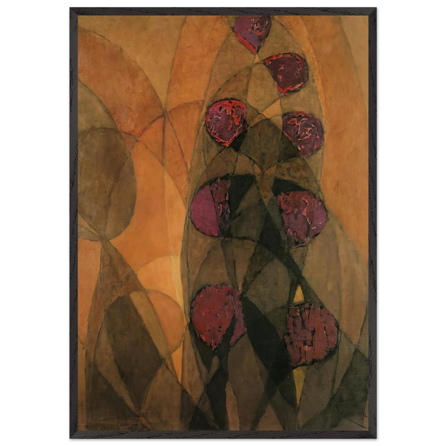 Warm Chromatics - Frantisek Kupka 70x100 cm / 28x40 inches Framed Art Print – Black Wooden Frame