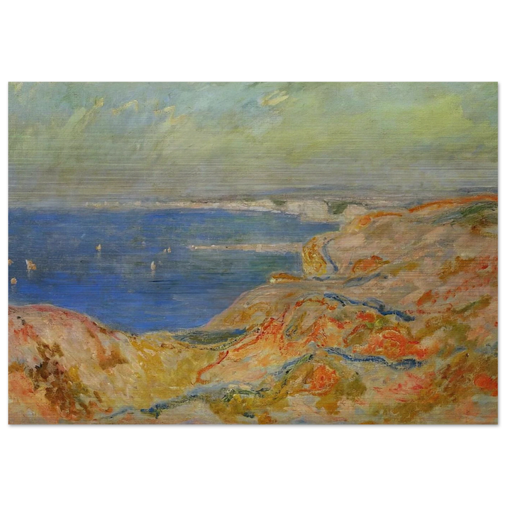 On the Cliff near Dieppe - claude monet Brushed Aluminum Print - 70x100 cm / 28x40 inches | claude monet Aluminum Print | claude monet Prints
