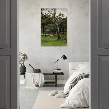 Norman Farm through the Trees - claude monet Brushed Aluminum Print - 70x100 cm / 28x40 inches | claude monet Aluminum Print | claude monet Prints