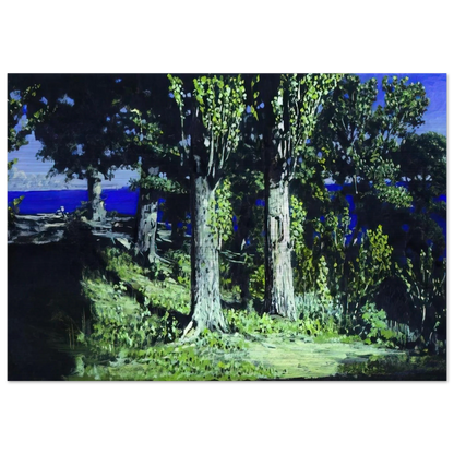 Cypresses on a Seashore. The Crimea - Arkhyp Kuindzhi Brushed Aluminum Print - 70x100 cm / 28x40 inches | Arkhyp Kuindzhi Aluminum Print | Arkhyp Kuindzhi Prints