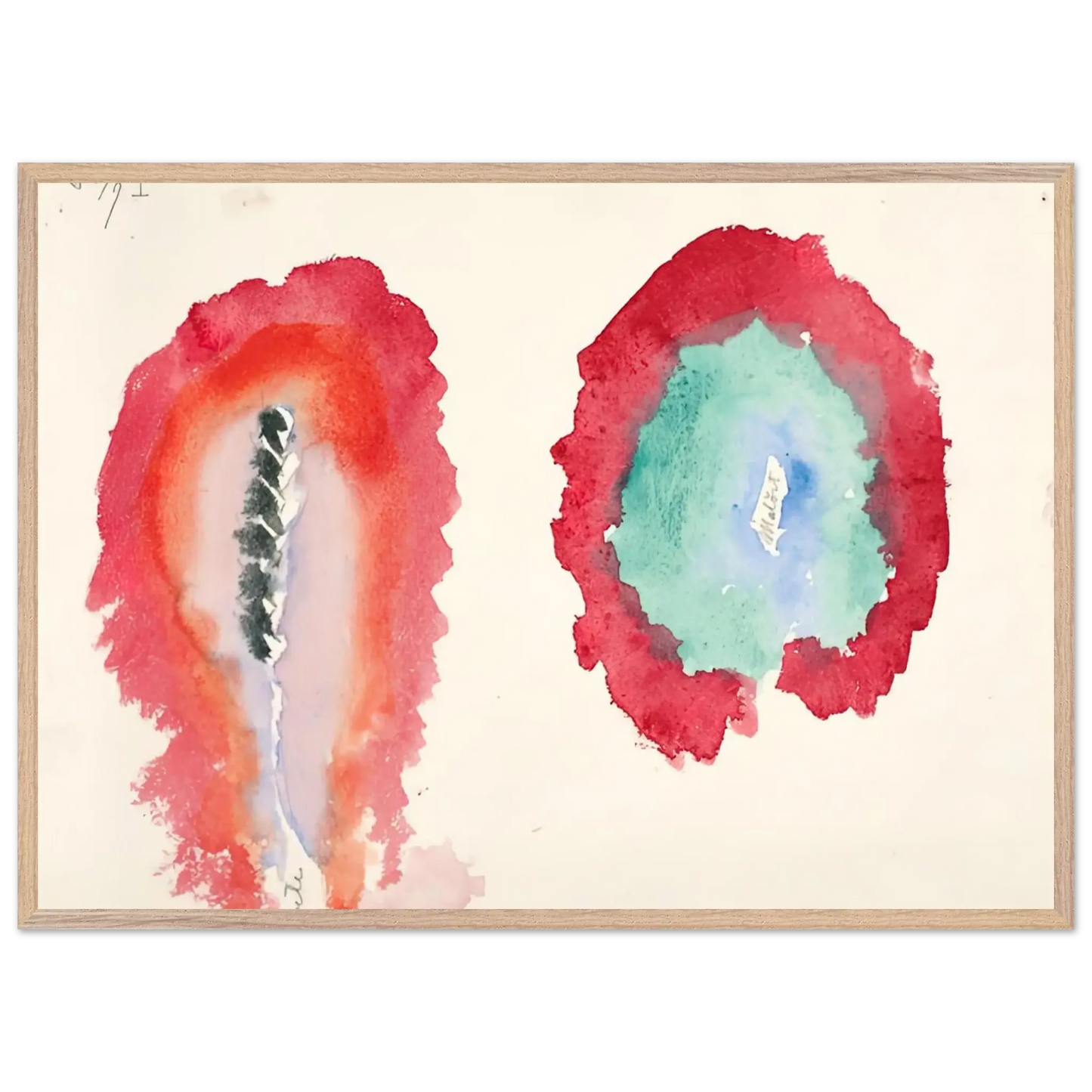 Hilma af Klint - WHEAT AND WORMWOOD 1922 Wall art - 45x60 cm / 18x24 Inches - Premium Wooden Framed Poster With Fine Art Paper - Black frame