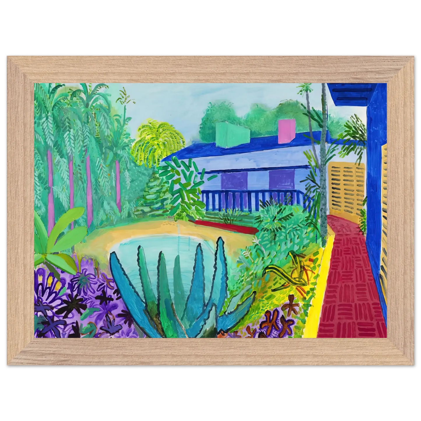 David Hockney - David Hockney Wall art - 40x50 cm / 16x20 Inches - Premium Wooden Framed Poster With Fine Art Paper - White frame