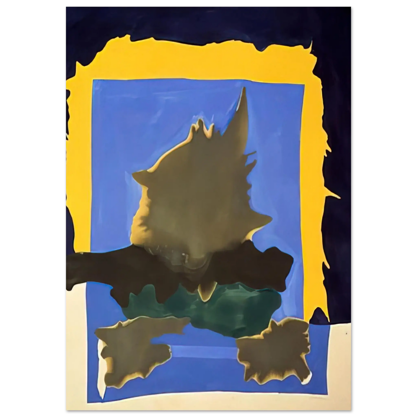 Helen Frankenthaler - Interior Landscape - 1964 Wall art - 15x20 cm / 6x8 Inches - Premium Wooden Framed Poster With Fine Art Paper - Black frame