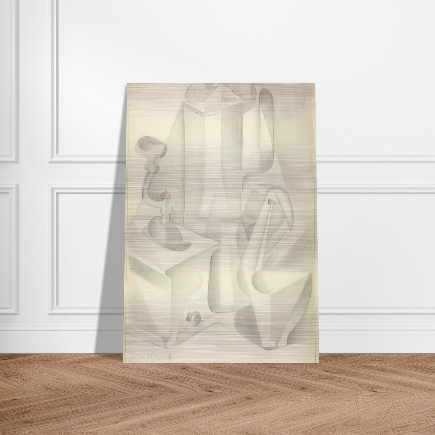 STILL LIFE WITH COFFEE MILL 1916 - Juan Gris Brushed Aluminum Print - 70x100 cm / 28x40 inches | Juan Gris Aluminum Print | Juan Gris Prints