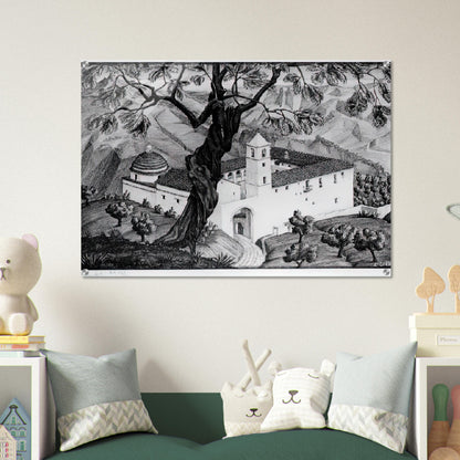 CLOISTER NEAR ROCCA IMPERIALE CALABRIA - MC Escher Acrylic Print - 70x100 cm / 28x40″ inches | Maurits Cornelis Escher Prints