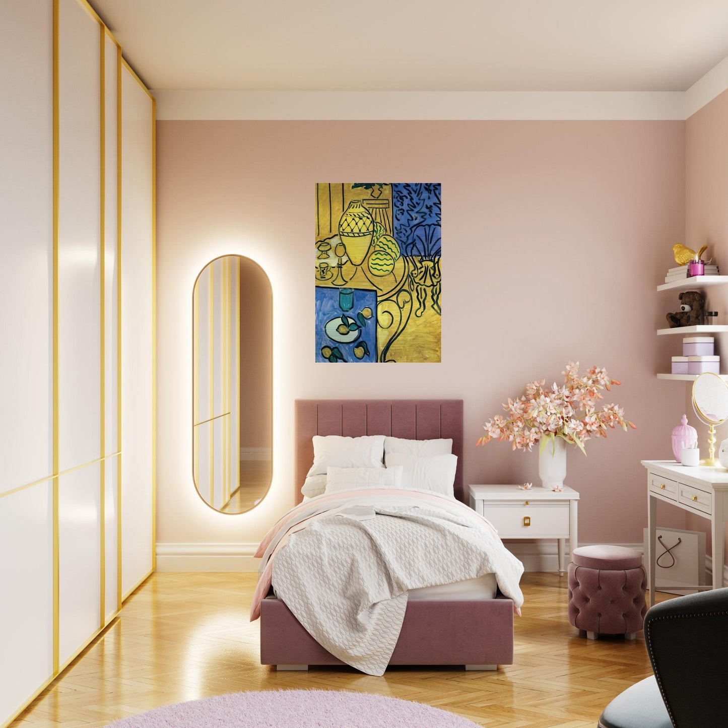 INTERIOR IN YELLOW 1946 - Henri Matisse Brushed Aluminum Print - 70x100 cm / 28x40 inches | Henri Matisse Aluminum Print | Henri Matisse Prints