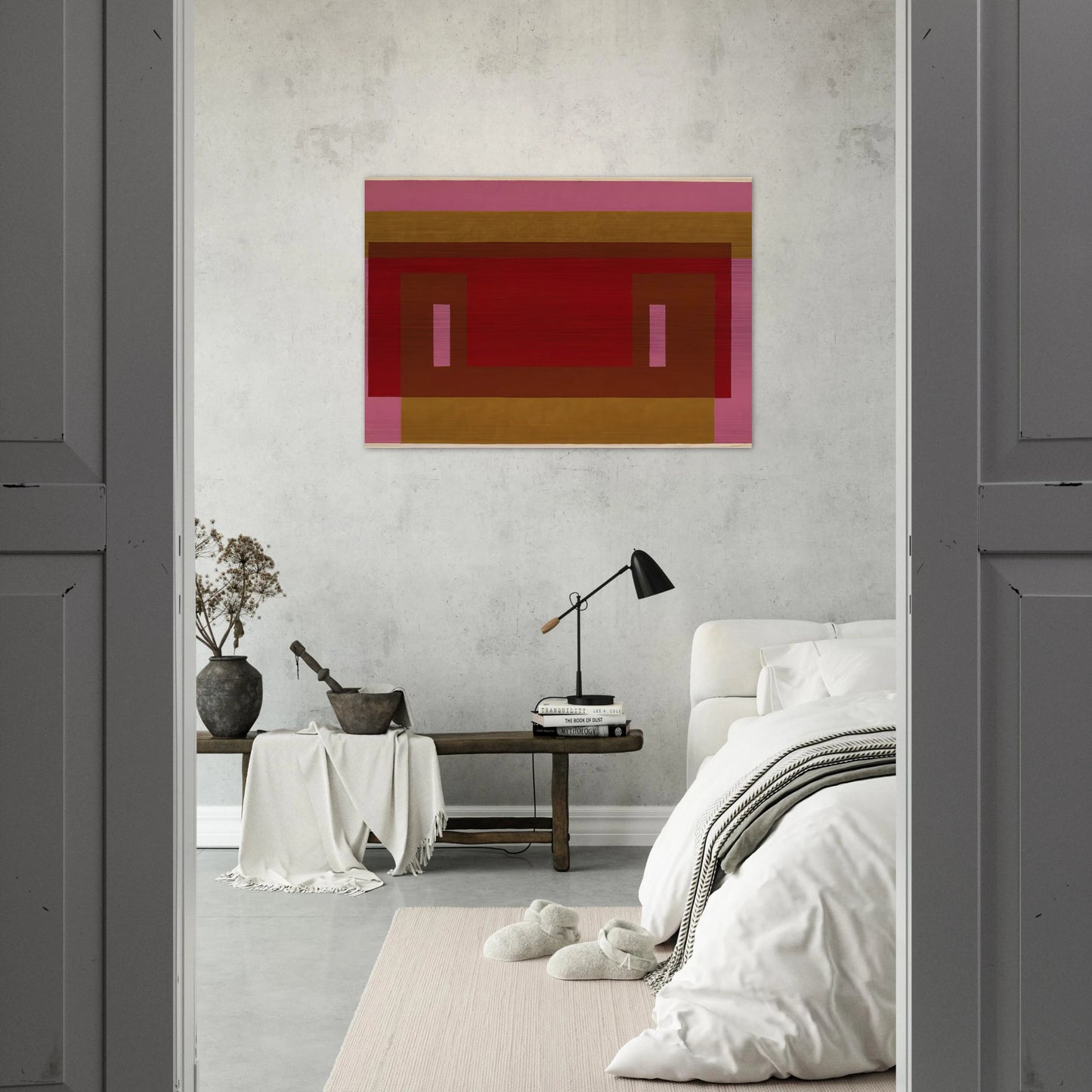 VARIANT ADOBE 1948 1 - Josef Albers Brushed Aluminum Print - 70x100 cm / 28x40 inches | Josef Albers Aluminum Print | Josef Albers Prints