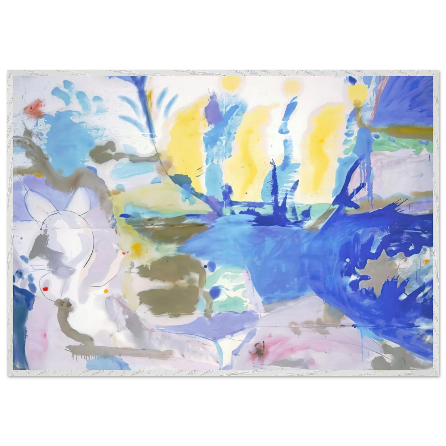 Helen Frankenthaler - Basque Beach - 1958 Wall art - 20x25 cm / 8x10 inches - Premium Wooden Framed Poster With Fine Art Paper-canvas - White frame