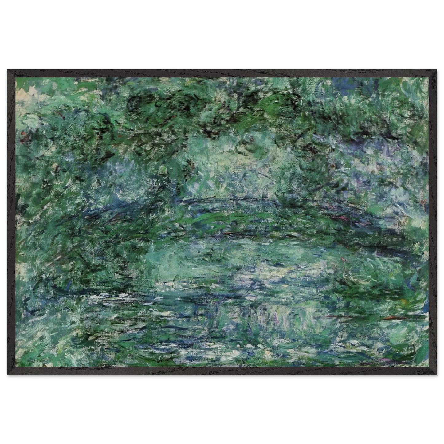 The Japanese Bridge 6 - claude monet 70x100 cm / 28x40 inches Framed Art Print – Black Wooden Frame