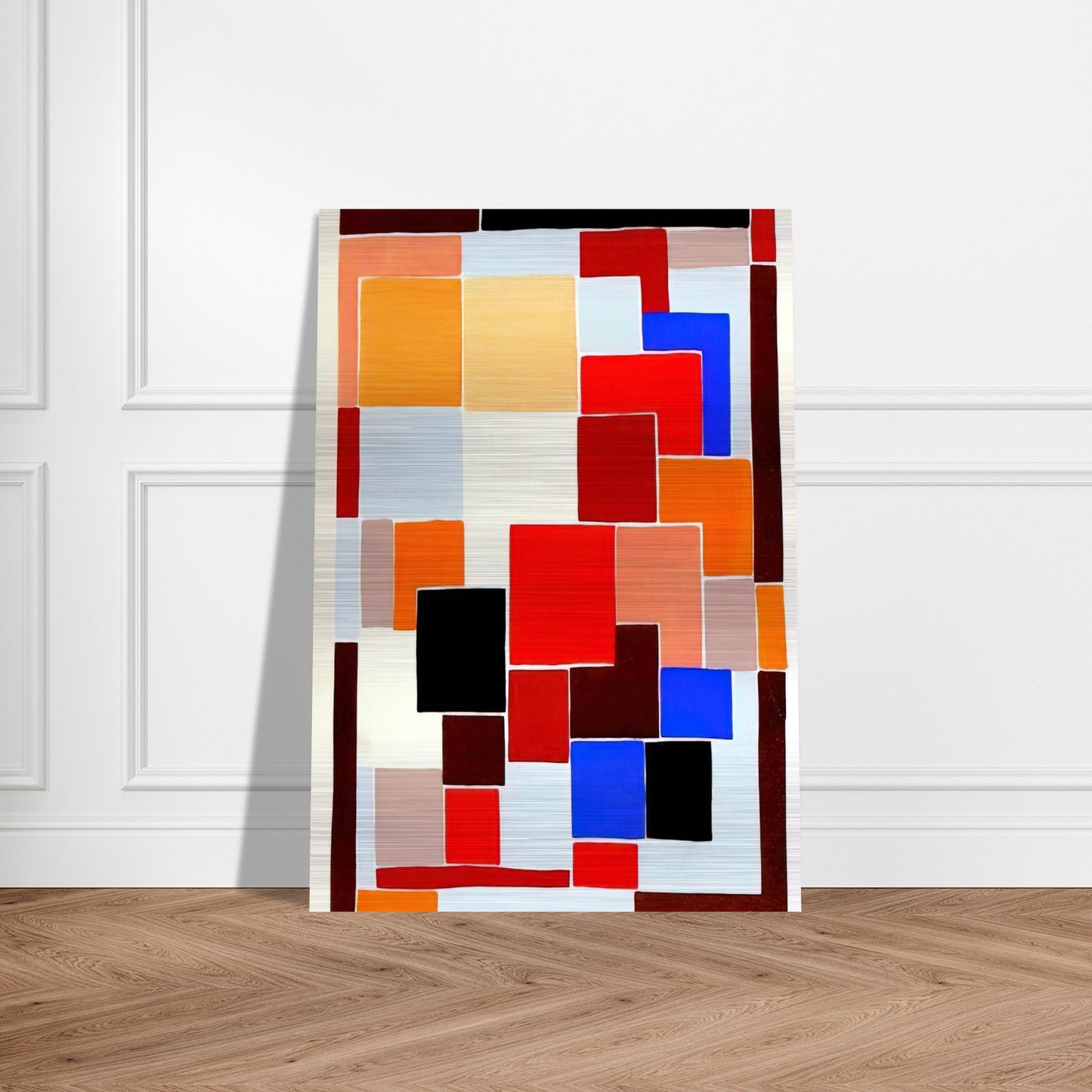 DESIGN IN THE STYLE OF MONDRIAN POSSIBLY FOR A RUG FROM COMPOSITIONS COLOURS IDEAS 1931 - Sonia Delaunay Brushed Aluminum Print - 70x100 cm / 28x40 inches | Sonia Delaunay Aluminum Print | Sonia Delaunay Prints