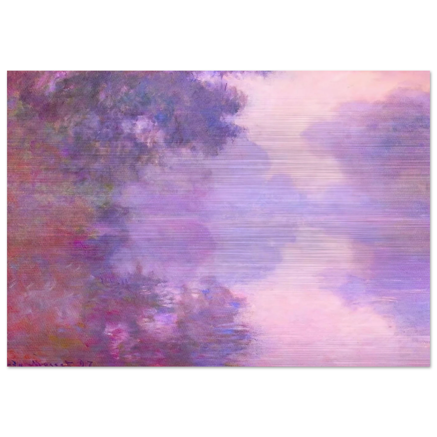 Misty Morning on the Seine - claude monet Brushed Aluminum Print - 70x100 cm / 28x40 inches | claude monet Aluminum Print | claude monet Prints