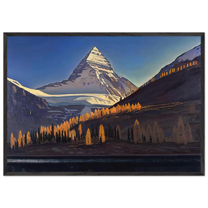 Mount Assiniboine Canadian Rockies - Rockwell Kent 70x100 cm / 28x40 inches Framed Art Print – Black Wooden Frame
