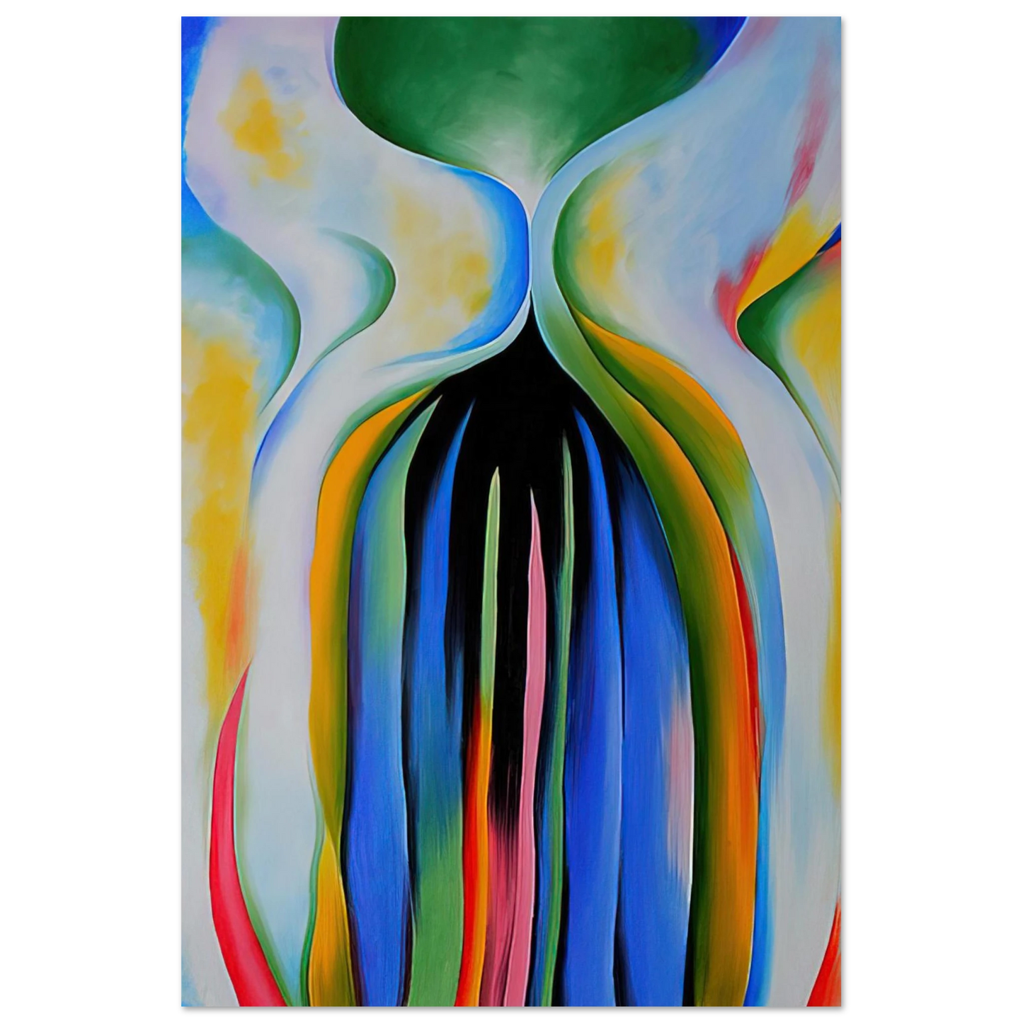 Georgia O'Keeffe - Gray line with black, blue, and yellow Fine Art Poster