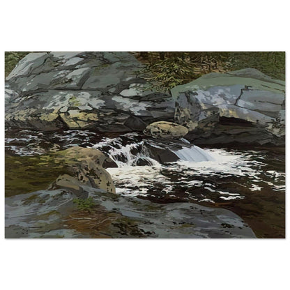 Cascade - 1974 - Neil Welliver Art Prints - 100x150 cm / 40x60″ inches | Neil Welliver Poster | Neil Welliver Prints